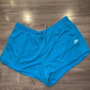 Nike Women's Teal Athletic Shorts with White Logo - 3XL